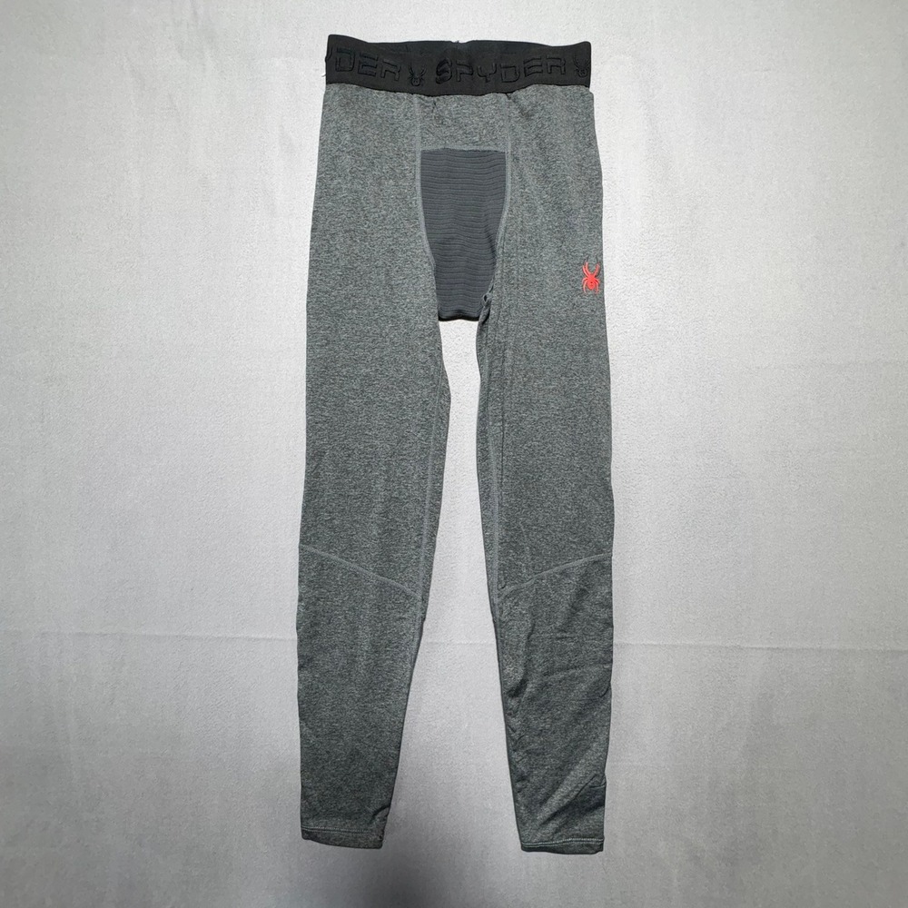 Spyder Active Mens ProWeb Thermal Base Layer Leggings Gray Small SPM706MS